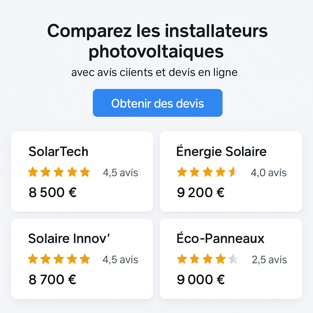 découvrez les meilleures plateformes pour comparer les installateurs photovoltaïques et choisissez l'option qui correspond à vos besoins. obtenez des devis, des conseils et des avis d'experts pour faire un choix éclairé et optimiser votre transition vers l'énergie solaire.
