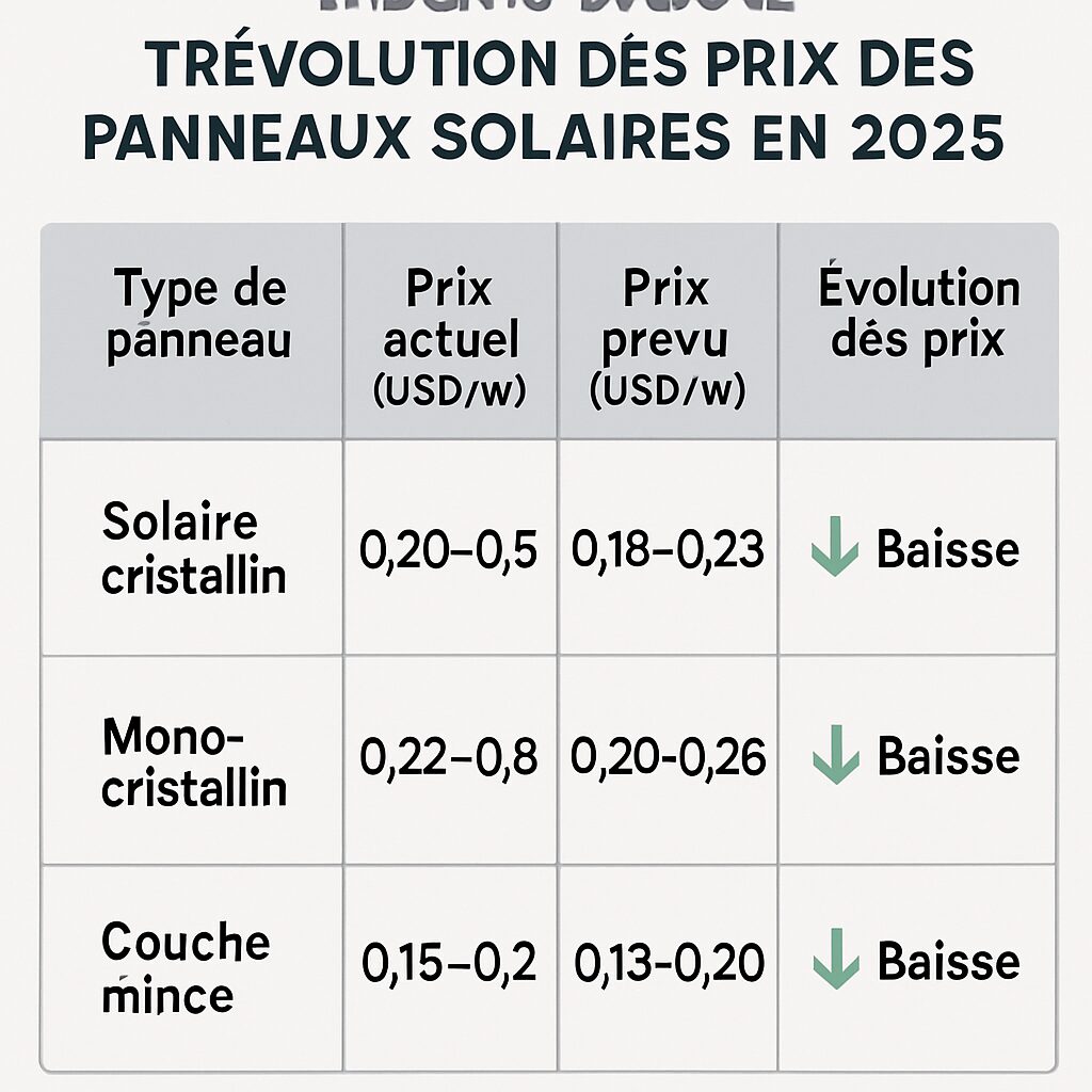 découvrez les principaux facteurs influençant le prix des panneaux solaires en 2025. analysez l'impact des tendances du marché, des avancées technologiques et des politiques énergétiques sur les coûts, pour prendre des décisions éclairées sur vos projets d'énergie solaire.
